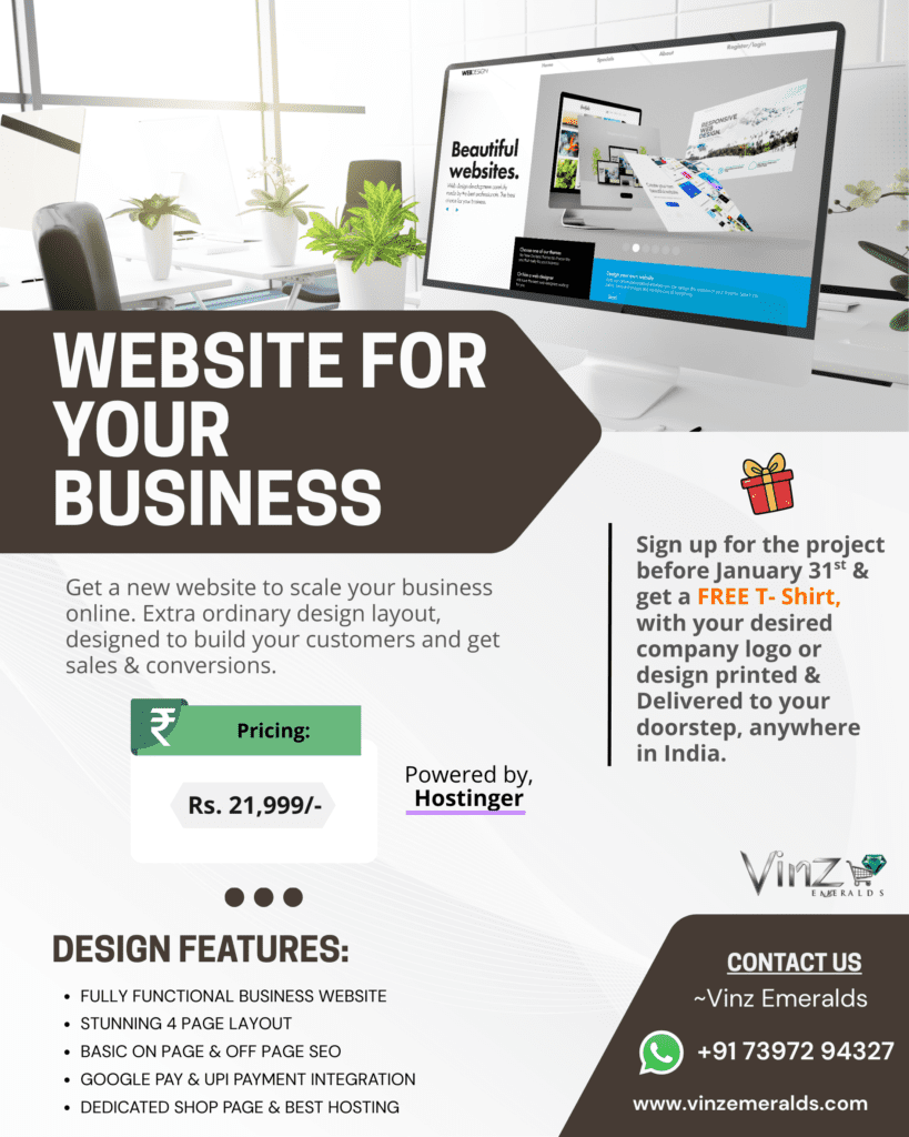 Vinz Emeralds Website development services